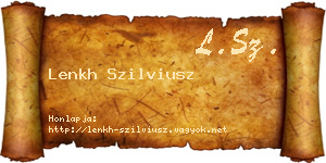 Lenkh Szilviusz névjegykártya