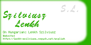 szilviusz lenkh business card